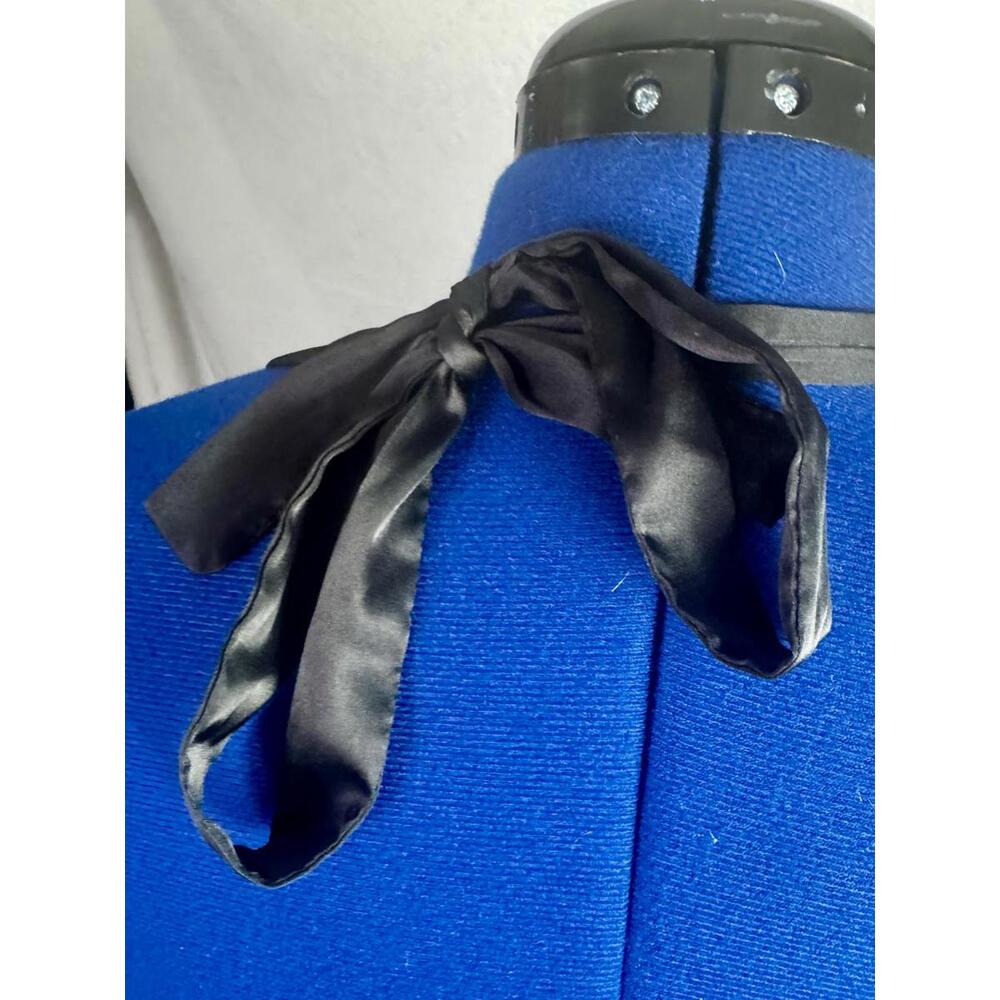 shein black‎ satin halter top draped cowl neck y2k going out club minimalist l - Picture 4 of 6